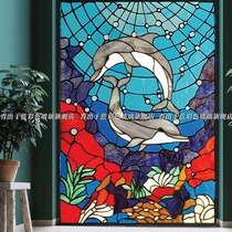 Customized art glass European Church Stained glass partition ceiling porch window door can be customized