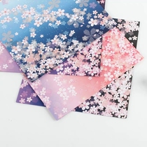 Nightingale cherry blossom section Japanese Daichuang origami Cherry blossom pattern handmade thousand paper crane origami color diy childrens origami