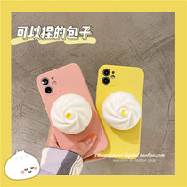 Douyin with pinched buns vivox60pro phone case x60 cute s9e fun s9 anti-drop s7 girlfriends iqooneo5 liquid silicone x27x23 all-inclusive