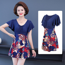 Swimsuit hot spring female size cover belly middle-aged mother split thin swimsuit belly 2021 New Conservative swimming