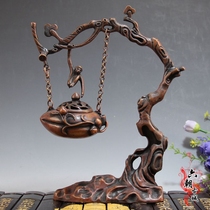 New antique bronze bronze incense burner incense burner ornaments monkey picking peach hanging incense burner home decoration