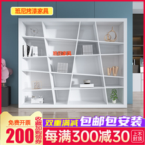 White Office Information Cabinet Decoration Cabinet Minimalist Modern Bookcase Grilled Lacquer Creative Cabinet File Cabinet Locker
