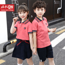 Elementary school uniforms summer clothes 2022 new short-sleeved hakama childrens class uniform suit kindergarten garden clothes cotton teacher