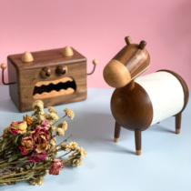 Net red living room tissue box dining table wooden roll paper box cute roll paper tube housewarming gift donkey decoration roll paper holder