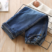 Boy denim trousers spring new boy straight pants Korean casual pants children loose pants Joker tide