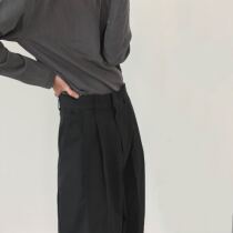 Brown Stereotype straight trousers extremely wrinkle-resistant three-dimensional pleated straight pants