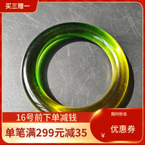 Qing Dynasty emerald bracelet two-color color gemstone hand decoration red and green tourmaline olive Garnet solid bracelet antique