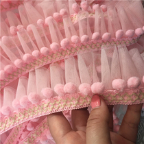 Princess plush ball lace Mesh pleated folds make clothes curtains Bed curtains Home fabric lace accessories