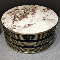 Living room light luxury combination marble coffee table new net red modern minimalist style sofa side table stainless steel tea table