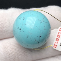 Boutique high porcelain green pine stone large round pearl 23 3mm loose bead single bead matching bead