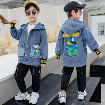 Boy denim coat spring and autumn 2021 New handsome children autumn dress foreign style tide clothes