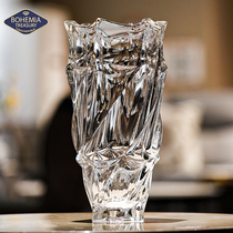 Czech Imports BOHEMIA Crystal Glass Vase Modern Minimalist Living-room Flower Arrangement Pendulum table Transparent Vase