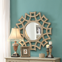 American country living room wall decoration mirror porch background wall corridor hanging mirror wall mirror retro white Hotel Villa
