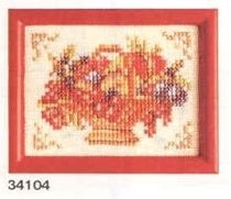 Xsd Cross embroidered redrawn source file with wire gauge Lan-34104 small flower basket