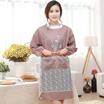 Waterproof leather u hat kitchen apron vest clothes oil-proof Weiqun men and women kitchen men and women long sleeve women kitchen