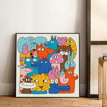 Ukrainian illustrator Nina Dzyvulska modern minimalist abstract living room background porch bedroom study painting