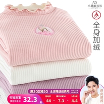 Girls playing underwear with velvet and thickened children's long-sleeved T-shirts