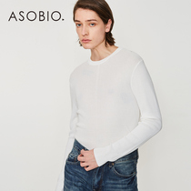 Asobio mens monochrome thin slim mens pullover loose knit sweater mens thin long sleeve T-shirt