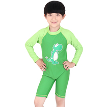 Childrens swimsuit boy long sleeve sunbathing suit pants small CUHK Tong conjoined swimsuit baby swimsuit dinosaur