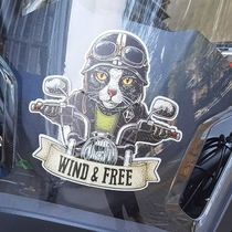 Car sticker cat electric motorcycle calorie head personality creatively decorated front windshield tide