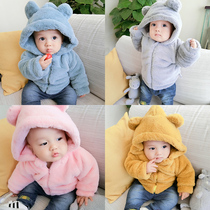 Belei Le new baby boy boy child girl dress baby winter spring and autumn coat plus velvet thickened cotton coat