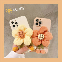 ins three-dimensional sunflower suitable for Apple 12Pro max mobile phone case iphone11 personality 12 creative female 12pro liquid silicone 11promax all-inclusive mirror