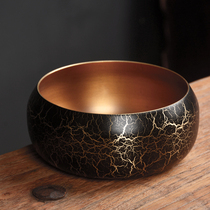 Pure copper tea wash large pen wash household creative tea set copper water bowl wash tea cup basin kung fu tea set kung fu tea set accessories