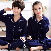 Kids Pajamas Girls Long Sleeve Pure Cotton Spring Autumn Boys Kids Middle Large Baby Autumn Boys Home Clothing Sets