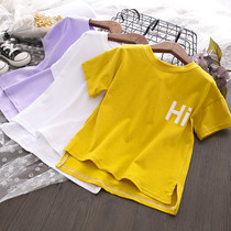 2021 girls Summer new fashion casual short sleeve T-shirt loose comfortable letter print top 4251