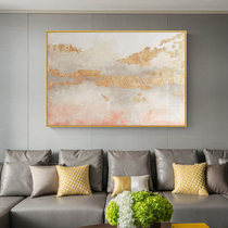 Oil painting hand-painted abstract gold foil Nordic living room banner sofa background wall decorative painting simple restaurant porch hanging painting