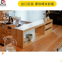 Japanese-style pure solid wood kitchen storage cabinet cupboard seasoning cabinet Small dining side cabinet Table finishing cabinet Glass locker