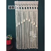 Nordic woven door curtain tapestry tassel partition occlusion hanging curtain background hanging cloth jewelry wind floating curtain Wedding line curtain