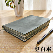 Blank Paper Inner Page Hand-painted Classroom Notebook Thicken Super-Thick Soft Leather Face Minimalist College Student With Drawing Illustrator A5 No G Wireless Art Refined Personality Creative Comeback Remember of the Day