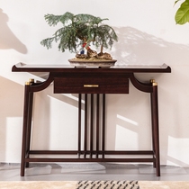 Solid wood porch table end view platform strip case wooden strips several cases a few Zen ideas new Chinese style mortise and tenon porch cabinet for table against the wall