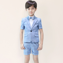 Boys Short Sleeve Suit 2022 New Stage Big Kids Show Costume Flower Kids Summer