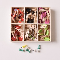 Color diy decorative small wooden clip Lomo photo wall clip love heart shaped small clip Japanese and Korean cute photo clip