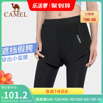 Camel Fitness 90% Pants Women Fake Two Sports Pants Summer Thin running Quick Dry lift Hip Tight Yoga Pants Woman