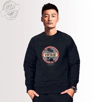 Sweater mens tide brand Yu Wenle autumn and winter round neck casual cotton pullover loose large size long-sleeved plus velvet jacket