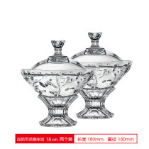 RCR Italian imported leaf grain candy cup with lid European household decoration ornaments Crystal Glass Candy Cup