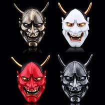  Resin prajna mask full face cos adult male Japanese ghost samurai grimace Japanese mask pendant decoration props