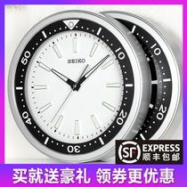 Seiko clock wall clock living room home creative luminous decoration wall hanging watch bedroom silent clock without punching