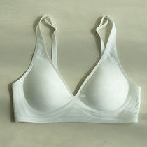 Jelly strip Japanese seamless underwear invisible bra thin underball bra with back buckle one-piece Large Chest