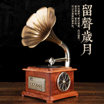 Retro gramophone Solid wood stereo European Bluetooth audio Classical record player Vinyl music living room gift decoration