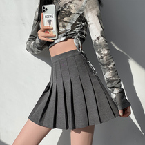 women's fall winter 2021 pleated skirt new high waist slimming college style A-line short skirt suit woolen skirt umbrella skirt