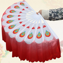 Fan dance fan dancing fan Jiaozhou double-sided extension Silk left and right hand children a pair of large