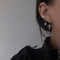 Good-looking small earlobe earrings 925 sterling silver personality cross earrings female butterfly earrings female butterfly earrings