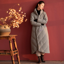 (Hometowns fruit) Original wool embroidery 95 white goose down thickened retro down jacket women