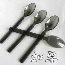 Disposable Western spoon Plastic spoon Soup spoon thickened long spoon Round spoon Dessert spoon Western tableware long handle spoon