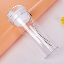 Special 100 Whitcrystal color water glass 400ml crystal clear with tea septer portable seal without leaking with hand cup plastic mug
