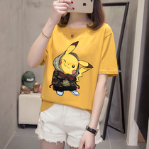 Micro fat wear big size short sleeve T-shirt female fat mm summer 2021 new womens fat sister 200 Jin loose clothes